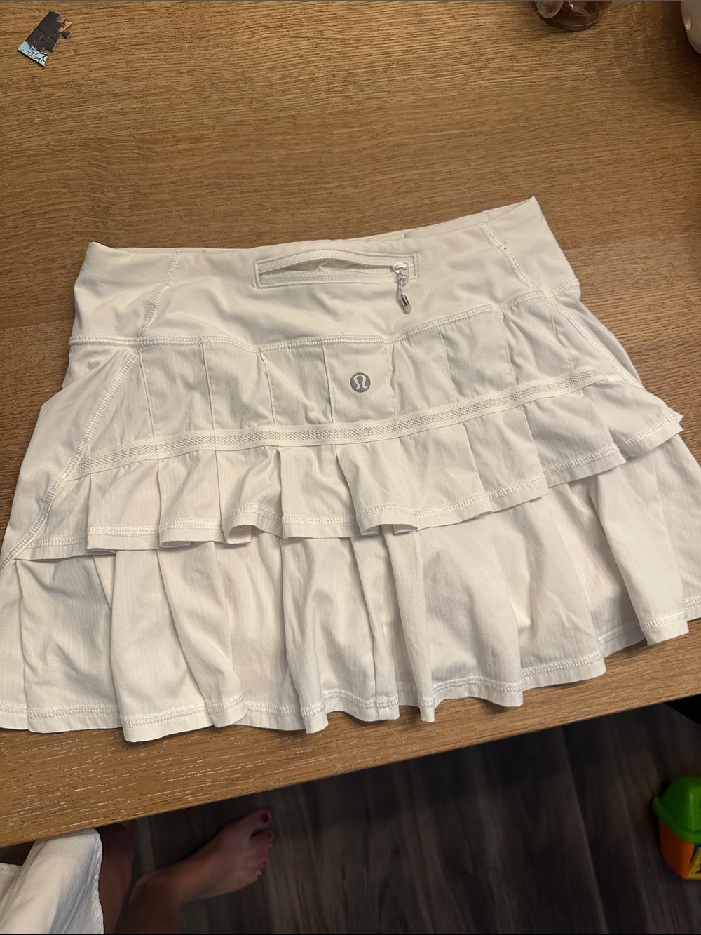 lululemon athletica White Ruffle Tennis Skirt with Pocket